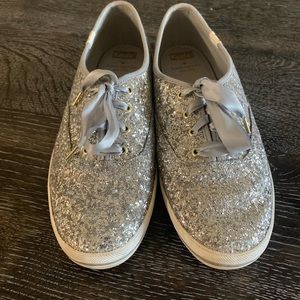Kate Spade Silver Glitter Keds